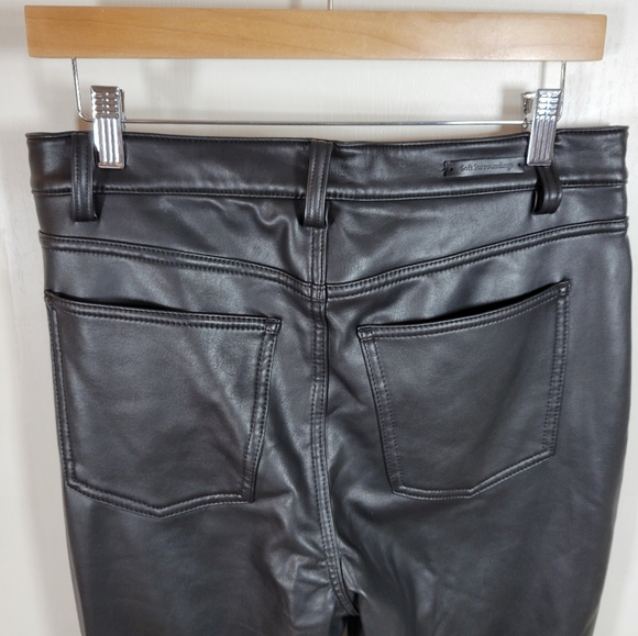 Soft Surroundings Black Vegan Leather High Rise Pants Size 10 - Picture 8 of 9